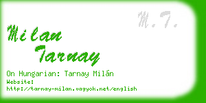 milan tarnay business card